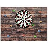 Windkream Extended Length Dart Board Wall Protectors for Professional Darts, 47'' x 35'' x 0.5 Thick Dartboard Surround Backing Felt Wall with Removable Adhesive Tabs(Wood Color)