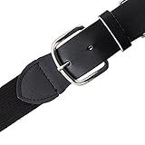 Champion Sports Baseball/Softball Uniform Belt - Comfort Nylon Stretch Fit Uniform Belt - Durable Leather Tab - Youth "18-32 Inches" - Black