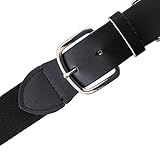 Champion Sports Baseball/Softball Uniform Belt - Comfort Nylon Stretch Fit Uniform Belt - Durable Leather Tab - Youth "18-32 Inches" - Black