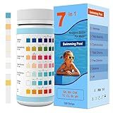 7IN1 Pool Test Strips,50 Strips Accurate&Easy Water Chemical Testing Strip for Pool,Spa&Hot Tub, Quick Pool Test Kit for Hardness,Total Alkalinity,Cyanuric Acid,Total Chlorine (Pool Test Strips)