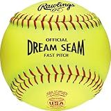 Rawlings | Official USA Pro Leather Dream Seam Fastpitch Softballs | USA/ASA | C12RYLA | 12" | 12 Count
