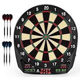 Electronic Dart Board, 35 Games and 580 Variants Electric Soft Tip Dartboard Set, Digital Dartboards for Adults with 6 Darts, 100 Soft Tips