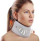 Neck Brace for Neck Pain and Support, Soft Neck Support Relieves Pain & Pressure in Spine for Women & Men, Wrap Align Stabilize Vertebrae Foam Cervical Collar for Sleeping (Grey, M, 3.5" Depth Collar)