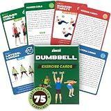 Zinsk 75 Dumbbell Workout Cards - Full Body Weight Training Exercise Deck