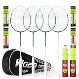 Professional Carbon Fiber Badminton Rackets Badminton Racquet for Backyards Gym(2/4 Packs)