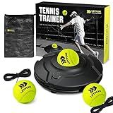 LOYPEXE Tennis Practice Rebounder Tennis Trainer Set Solo Tennis Trainer with String Practice Equipment 3 Replacement Rebound Balls Portable Tennis Practice Equipment for Adults Kids Beginners