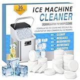 Bellisinno Ice Machine Cleaner Tablets, 36 Pack Countertop Ice Maker Cleaner, Nickel Safe Scale Remover for Countertop, Helps Remove Hard Water and Mineral Buildup