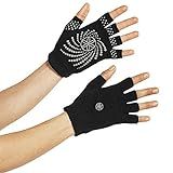 Gaiam Grippy Yoga Gloves, Black/Grey