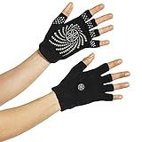 Gaiam Grippy Yoga Gloves, Black/Grey