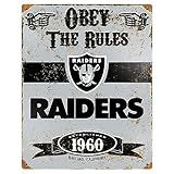 Party Animal NFL Football Embossed Metal Vintage Wall Décor, Heavy Duty Metal Wall Art for Bedroom, Office, or Fan Cave, 14.5" x 11.5", Las Vegas Raiders