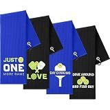 Hosuly 4 Pcs Dinkball Towel 16" x 24" Microfiber Waffle Athletic Towel with Clip Dinkball Lover Gift for Men Women Pi Day Mothers Day Party Favors(Unisex,Classic)