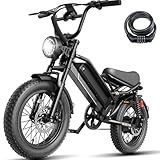 Electric Bike for Adults, Dirt Ebike 2000W/1500W Peak Motor, E Bike 32/28MPH Top Speed, Up to 55-80 Miles Range, 20"/16" Fat Tire, 48V Removable Battery, All-Terrain Electric Dirt Bike for Adventure
