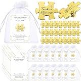 Solsew 25 Sets Employee Appreciation Gift Bulk for Coworkers Appreciation Gifts Puzzle Piece Lapel Pin Thank You Cards for Team Staff Employees (Difference)