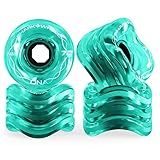 Shark Wheel 72mm 78a Longboard Cruising Wheels, DNA Formula, Set of 4 Wheels (Transparent Emerald)