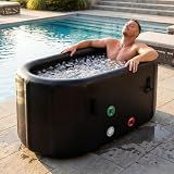 SunSwell XXL Ice Bath Tub for Athletes, Portable Bathtub, Inflatable Cold Plunge Tub with Cover& Pump,193-Gallon Long-Lasting Insulation, Water-Absorbent Mat, for Outdoor & Indoor Use