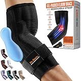 DR. BRACE® Elite Elbow Brace Support, Breathable Elbow Compression Sleeve with Gel Pad for Golfer's, Tennis Elbow & Tendonitis Treatment & Pain Relief 2024 (Black, Medium)