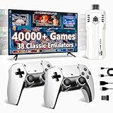 Upgrade Retro Game Stick Pro, Wireless Retro Gaming Console with 40000+ Games, Built-in 38 Game Emulators, Plug and Play Video Games for TV, 4K, Retro Game Console with Dual 2.4G Controllers