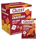 Quest Nutrition Cheese Crackers, Spicy Cheddar, 10g of Protein, Low Carb, Made with Real Cheese, 4 Count