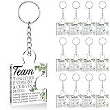 Team Gifts for Coworkers, 12 Pcs Teamwork Gift Set Employee Appreciation Keychain for Staff Teachers Colleagues Coach, Team Together Everyone Achieves More Acrylic Puzzle Piece Keychains, Multicolor