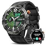Smart Watches for Men, Bluetooth Call Military Smart Watch, Waterproof Fitness Tracker with Heart Rate/Blood Oxygen/Sleep Monitor/124 Sports Modes, Tactical Watch for Android Phones & iPhone (Black)