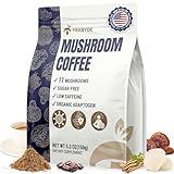 Mushroom Coffee, 11 Superfood Mushrooms includes Lion's Mane, Reishi, Chaga & Ashwagandha, Instant Mushroom Coffee Organic for Energy, Memory, Digestion & Detox, Low Caffeine & Sugar Free, 5.3oz