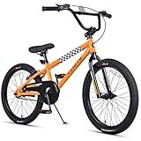 vollsch BMX Style Kids Bike for 6-14 Years Old Boys Girls Teens 20 Inch Bicycle with Kickstand Rear V Brake Coaster Brake, Orange