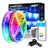 DAYBETTER LED Strip Lights 200ft 2 * 100ft RGB Music Sync Smart App Control