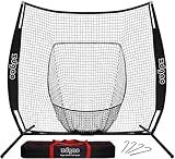 7×7ft Baseball Softball Practice Net- Portable Baseball Net for Batting, Hitting, Pitching Come with Carry Bag, Training for Players of Any Skill Level - Easy Assembly