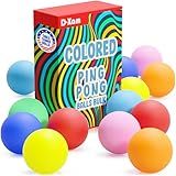 D-Xam Multi Color Ping Pong Balls 40mm Tennis Ball - Bulk PingPong Plastic Balls for Party, Pet Toys, Games, Art and Craft, Activities 12 Pcs