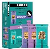 TRUBAR Vegan Protein Bar Variety Pack, Assorted Flavors, Peanut Butter, Macchiato, Cookie Dough, Gluten Free, Vegan Protein Snacks, 12G Plant-Based Protein, High Fiber, Healthy Protein Bars, 12 CT