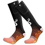 SNOW DEER Upgraded Rechargeable Electric Heated Socks,7.4V 2200mAh Battery Powered Cold Weather Heat Socks for Men Women,Outdoor Riding Camping Hiking Motorcycle Skiing Warm Winter Socks（M）