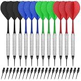 CyeeLife Plastic Tip Darts,12pcs Soft Darts Set with 100 Plastic Tips for Electronic Dartboard