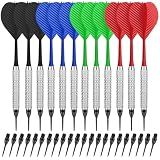 CyeeLife Plastic Tip Darts,12pcs Soft Darts Set with 100 Plastic Tips for Electronic Dartboard