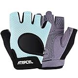 ATERCEL Weight Lifting Gloves Full Palm Protection, Workout Gloves for Gym, Cycling, Exercise, Breathable, Super Lightweight for Men and Women(Aqua, S)