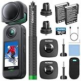 AKASO 360 Action Camera - 5.7K 360 Video with 1/2" 48MP Sensors, 72MP 360 Photo, 360-SuperSmooth, Invisible Selfie Stick, 360° Horizon Lock, AI Tracking Snow Adventure Combo with 128GB MicroSD Card