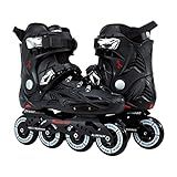 TRAXART Urban Freestyle Inline Skates Black Dynamix Hardboot, Aluminum Frame, 80mm Wheels, ABEC-7 Bearings for Men US 8 & Women US 9.5