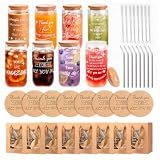 40 Pcs/8 Sets Employee Appreciation Gifts Bulk, Thank You Gifts | Glass Cups with Coasters, Straws and Gift Bags, Coworker Christmas Gift for Teachers, Nurses and Staff, Office