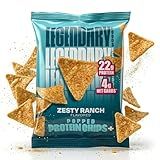 Legendary Foods Zesty Ranch Protein Chips – Popped Tortilla Style – 22g High Protein, 4g Net Carbs, Low Sugar, Gluten Free, Keto Snack Packs – 10 Count – Healthy Crunchy Chips