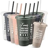 Skylety 24 Pcs Christmas Employee Appreciation Gift for Team, Boho Color | 24 oz Thank You Best Team Tumblers with Lids and Straws Bulk, Xmas Gift for Office Staff Coworker Teacher