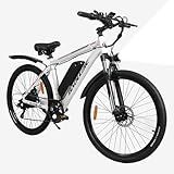 BAOLUJIE Peak 1500W 28MPH Electric Bike for Adults with 540Wh Battery 80Miles Long Range Ebike ShiMN 7 Speed 26"×1.95 Electric Mountain Bike Aluminum Frame UL2849 Certified White