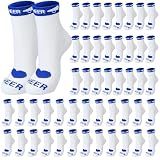 Glitopper 24 Pairs 24 Pairs Cheer Team Gift Socks Bulk Cheerleader Cheerleading Gift Sock for Women Team Party Cheer Stuff Accessories (Blue)
