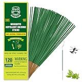 KICKOUTOR Mosquito Repellent Incense Sticks with Citronella Oil, 120 Count | Plant-Based Formula for Outdoor Patio, Backyard Gathering & Camping, Up to 1 Hour to Help Deter Flying Insects