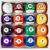 YDDS Billiard Balls Set 2-1/4" Regulation Size Pool Table Balls for Replacement (16 Resin Balls)
