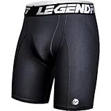 Legendfit Men Baseball Football Straps Compression Shorts w/Cup Pocket(NO Cup) Athletic Sliding Underwear Lacrosse Black