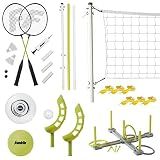 Franklin Sports Fun 5 Combo Set - Badminton - Volleyball - Ring Toss - Flip Toss - Flying Disc
