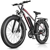 Funhang Electric Bike for Adults, Peak 1000W Ebike, 25MPH 60Miles Electric Mountain Bike, 26" Fat Tire Adult Electric Bicycle with 48V 13AH Battery, Rear Rack, 7 Speed, Front Suspension, Turn Signal