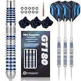 WIN.MAX Darts Metal Tip Set - 90% Tungsten Steel Tip Darts Set Professional 20/22/23/24/26/28 Grams Pro Dart Set with Extra 3 Flights