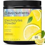 KEY NUTRIENTS Multivitamin Electrolytes Powder No Sugar - Refreshing Lemonade Electrolyte Powder - Sodium & Energy Supplement - Hydration Powder - No Calories - 90 Servings - Made in USA