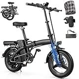 Folding Electric Bike for Adults and Teens, 550W Motor, 48V 12Ah Removable Battery 35-Mile Range, 300LB Payload, 25MPH, Tool-Free Fold, Front Suspension, UL 2849 Certified, RV Ready Camping Mini EBike