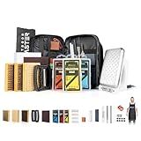 OutdoorMaster Ski Snowboard Tuning and Waxing Kit with Waxing Iron,Universal Wax,Edge Tuner,Brush,Wax Scraper,Ptex,Fixer Screw,Rubber Band (Black, XL-Upgrade)